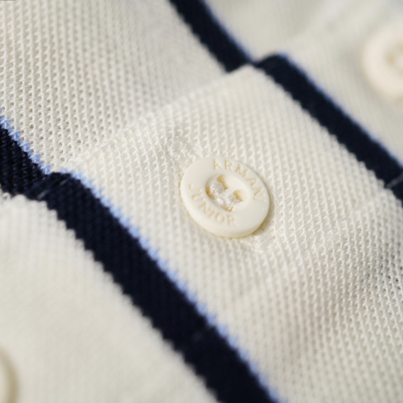 Памучна Armani блуза на райе с къс ръкав за момче Armani 50581 4