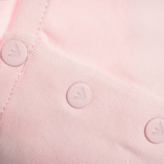 Памучна розова блуза с къс ръкав и принт отпред  за бебе момиче Armani 50583 2