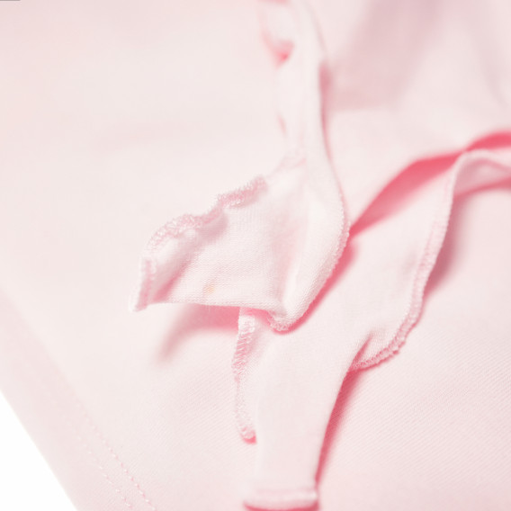 Памучна розова блуза с къс ръкав и принт отпред  за бебе момиче Armani 50584 3