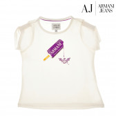 Тениска с лилав принт във формата на сладолед и къс ръкав за момиче Armani 50603 