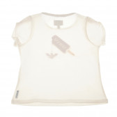 Тениска с лилав принт във формата на сладолед и къс ръкав за момиче Armani 50604 2