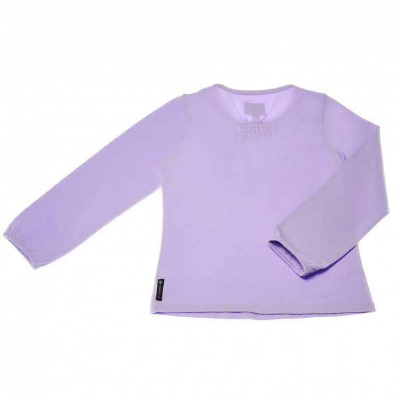 Armani памучна лилава блуза с дълъг ръкав за момиче Armani 50610 2