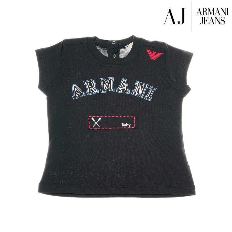 Памучна Armani блуза с къс ръкав за бебе момиче  50618