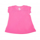 Разкроена памучна блуза с къс ръкав-крилце и принт на сърчице за момиче Armani 50627 2