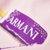Памучна тениска със скъсен къс ръкав и лилав принт за момиче Armani 50635 3