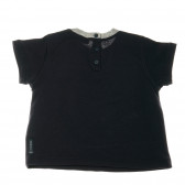Памучна блуза черна с къс ръкав за бебе момиче и щампа Armani 50657 2