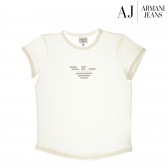 Памучна блуза с къс ръкав унисекс, бяла Armani 50673 