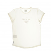 Памучна блуза с къс ръкав унисекс, бяла Armani 50674 2