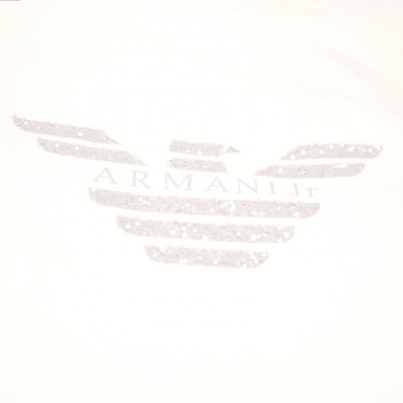 Памучна блуза с къс ръкав унисекс, бяла Armani 50675 3