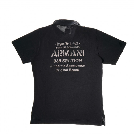 Памучна поло тениска с къс ръкав и яка за момиче Armani 50700 2