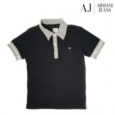 Памучна блуза с къс ръкав и логото на марката за момче Armani 50709 