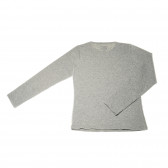 Спортно-елегатна сива памучна блуза с дълъг ръкав за момиче в сиво Armani 50714 2
