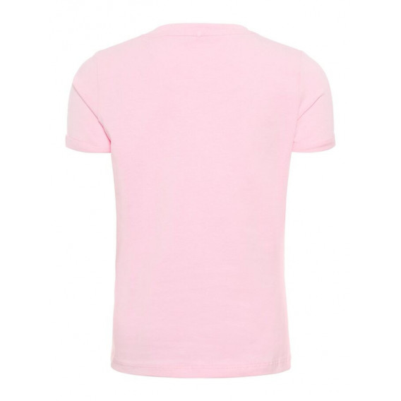 Блуза с къс ръкав от органичен памук за момиче в светло розово Name it 50911 2