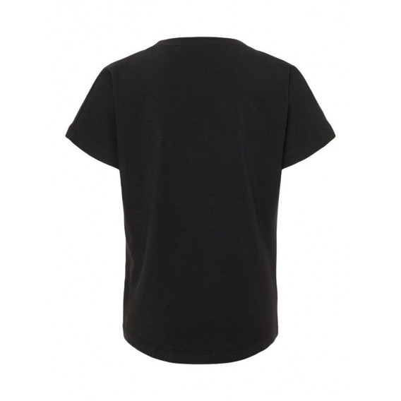 Блуза с къс ръкав от органичен памук в черно с надпис LOVE за момиче Name it 50917 2