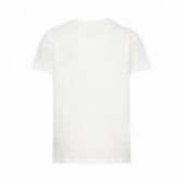 Бяла Тениска От Органичен Памук За Момче С Графичен Принт и надпис Name it 51038 2