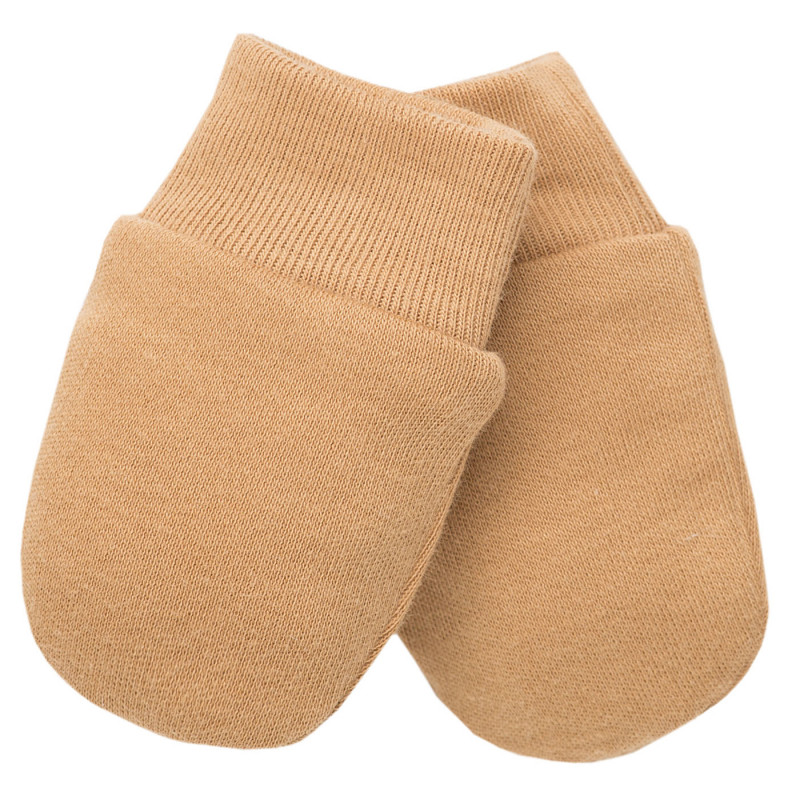 Памучни ръкавички за бебе момче в кафяв цвят  51245