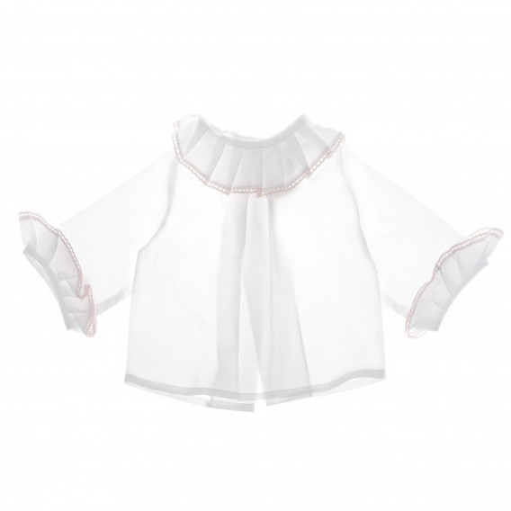 памучна блуза с дълъг ръкав и цветен акцент за бебе момиче Neck & Neck 51774 