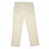 Панталони за момиче с вътрешен регулиращ се ластик гайки за колан, бели Neck & Neck 51868 2