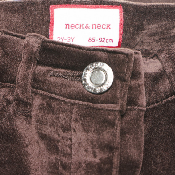 Панталони за момиче с цип и копче, кафяви Neck & Neck 51876 5