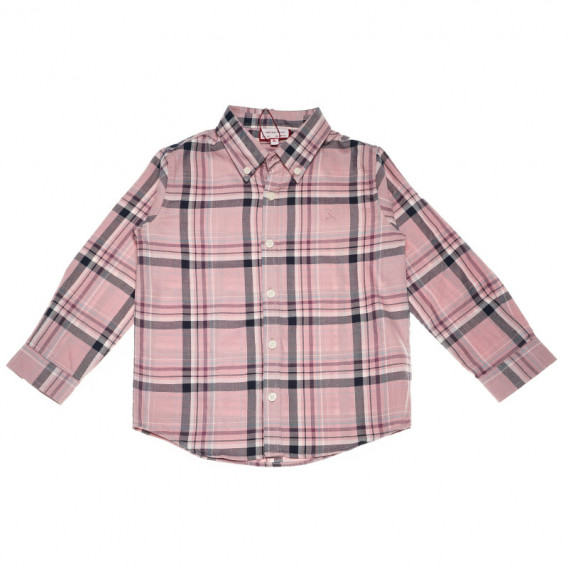 Памучна карирана риза с копчета за момче, розова Neck & Neck 51960 