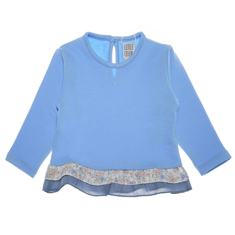 памучна блуза с дълъг ръкав и акцент в долната част за бебе момиче  52060