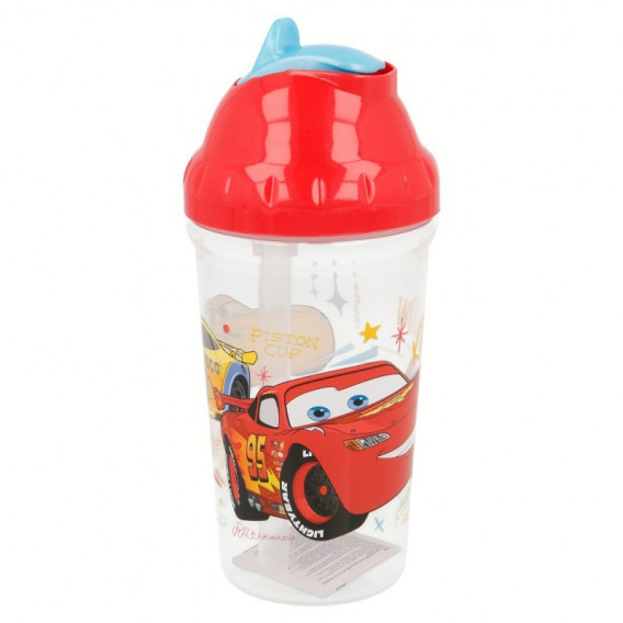 Чаша с гъвкава сламка и с картинка от анимационния филм CARS за момче Stor 52625 3