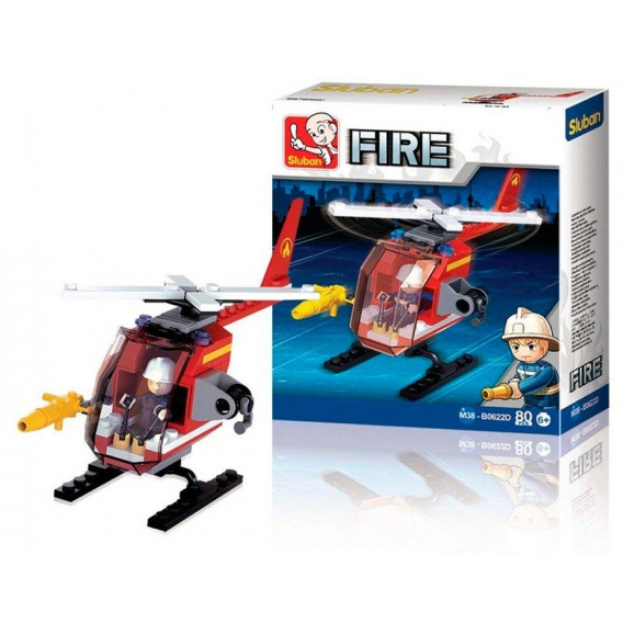 Конструктор Противопожарен хеликоптер 77 части Sluban 52821 3