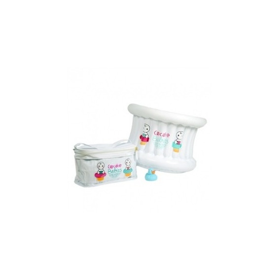 Комплект за баня - надуваемо корито с помпа, бяло Cupcake babies 53352 2