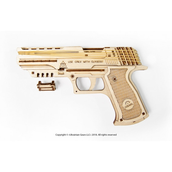 3D Механичен пъзел Пистолет Ugears 53747 4