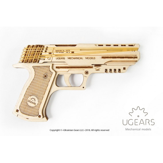 3D Механичен пъзел Пистолет Ugears 53748 5