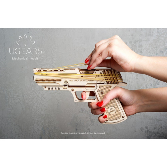 3D Механичен пъзел Пистолет Ugears 53753 10