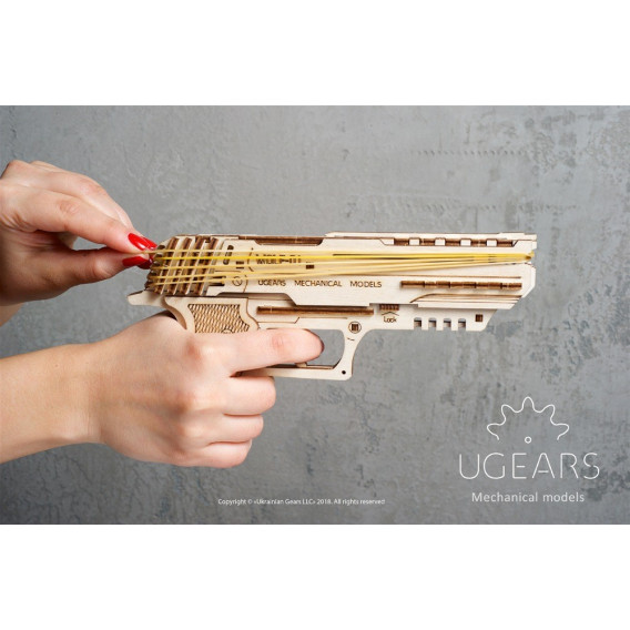 3D Механичен пъзел Пистолет Ugears 53755 12