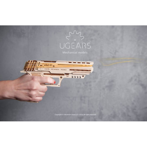 3D Механичен пъзел Пистолет Ugears 53758 15