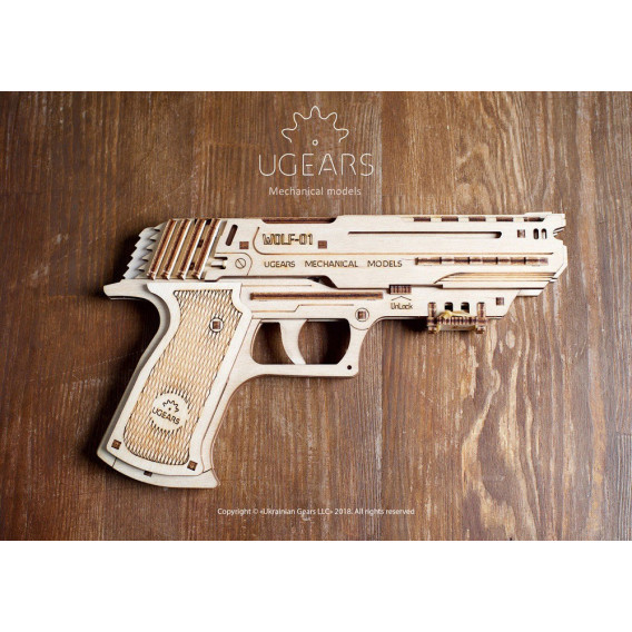 3D Механичен пъзел Пистолет Ugears 53762 19
