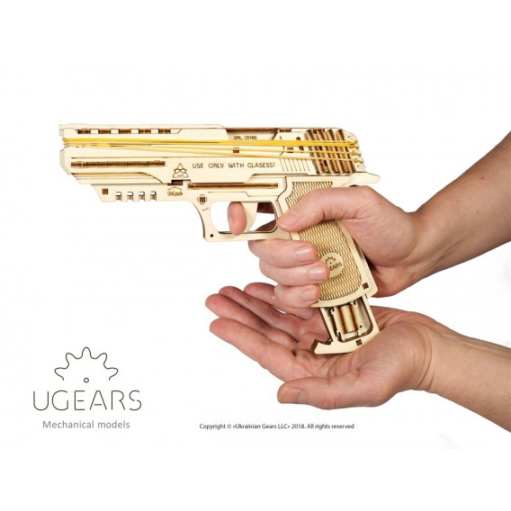 3D Механичен пъзел Пистолет Ugears 53766 23