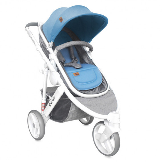 Детска количка CALIBRA3 2in1 с кош за новородено Grey&Blue за момче Lorelli 53798 4