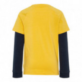 Памучна блуза с дълъг ръкав за момче в жълто Name it 54227 2