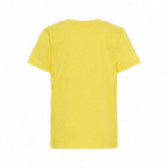 Памучна жълта блуза с къс ръкав за момче Name it 54363 2