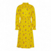 Памучна рокля жълта с флорален принт за момиче Name it 54423 