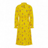 Памучна рокля жълта с флорален принт за момиче Name it 54424 2