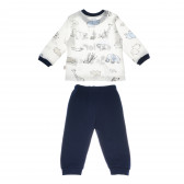 Памучна пижама с дълъг ръкав и нежен принт и щампа за бебе момче Bebetto 54515 4