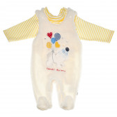 Гащеризон с памучна блуза с дълъг ръкав за бебе - унисекс Bebetto 54842 