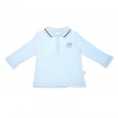 Памучна блуза с дълъг ръкав и яка за бебе момче, светло синя Bebetto 54904 