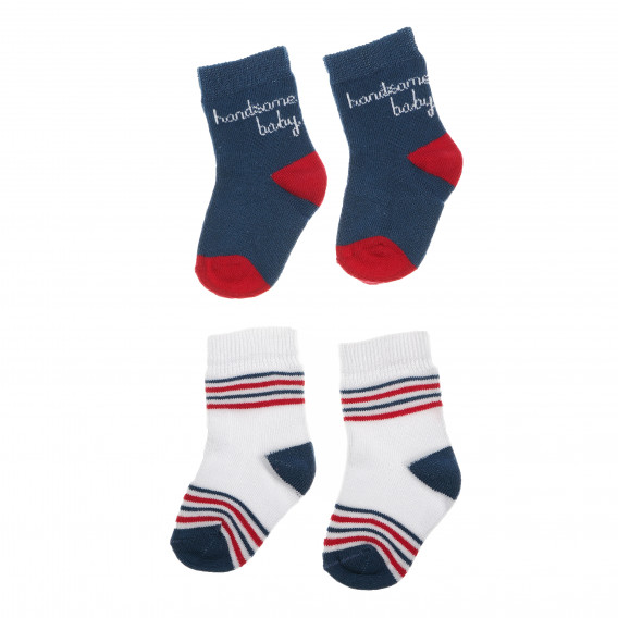 Комплект чорапи за бебе момче с червени детайли Bebetto 55017 2