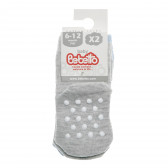 Комплект от 2 бр. бебешки чорапи, сив - син Bebetto 55037 