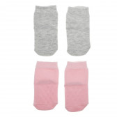 Комплект от 2 бр. бебешки чорапи, сив - розов Bebetto 55041 2