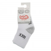 Комплект 2 бр. чорапи за бебе, бяло и сиво Bebetto 55043 
