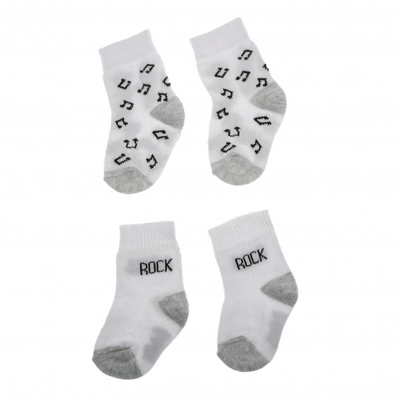 Комплект 2 бр. чорапи за бебе, бяло и сиво Bebetto 55044 2