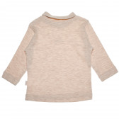 Памучна блуза с дълъг ръкав и малка щампа за бебе момче, бежова Bebetto 55091 2