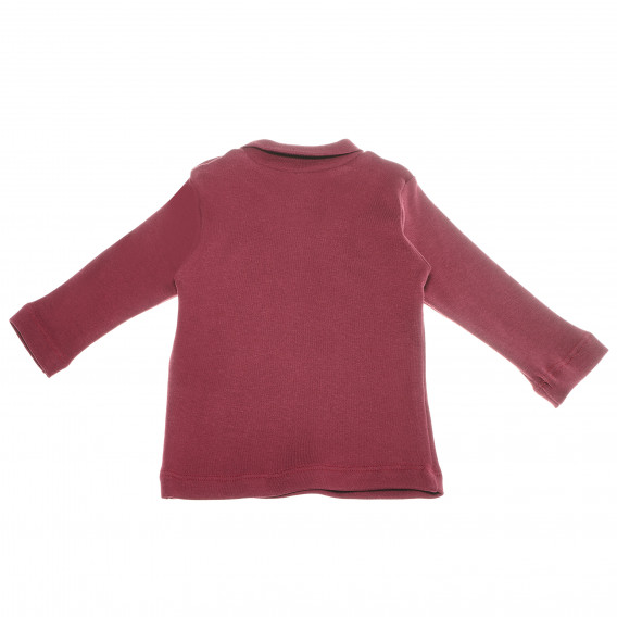 Памучна блуза с дълъг ръкав и малка щампа за бебе момче, червена Bebetto 55094 2